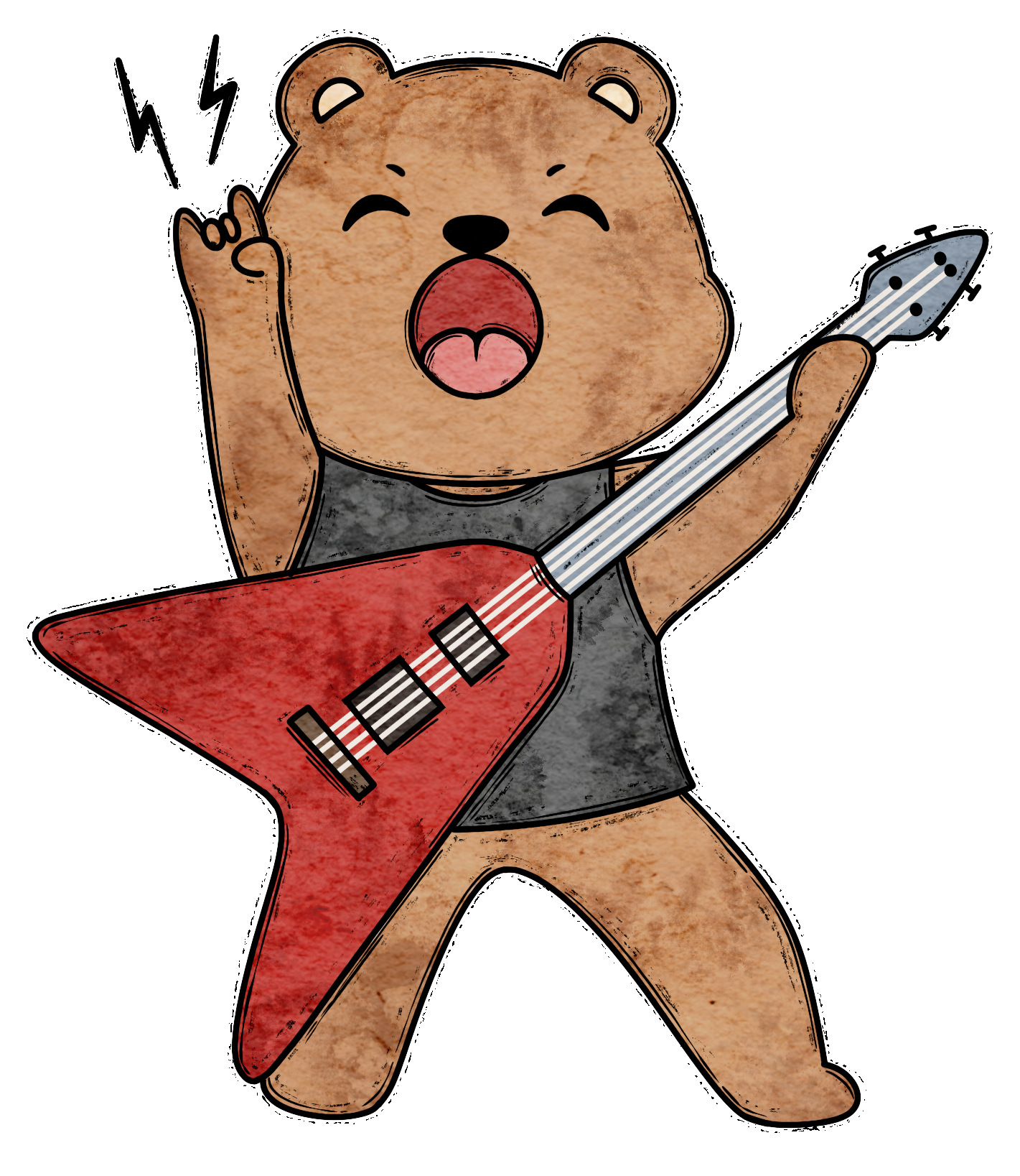 Bär mit Gitarre